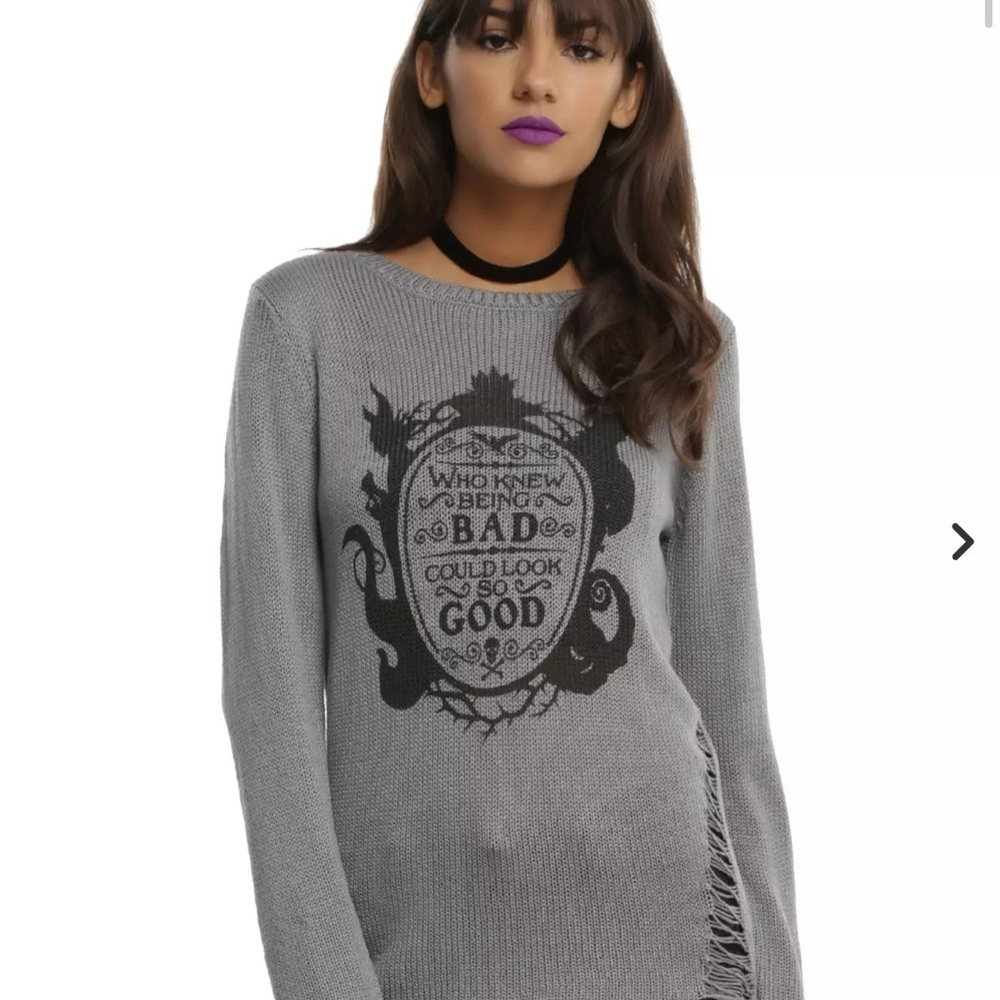 Disney | Villains Destructed Gray Graphic Sweater | Sz M